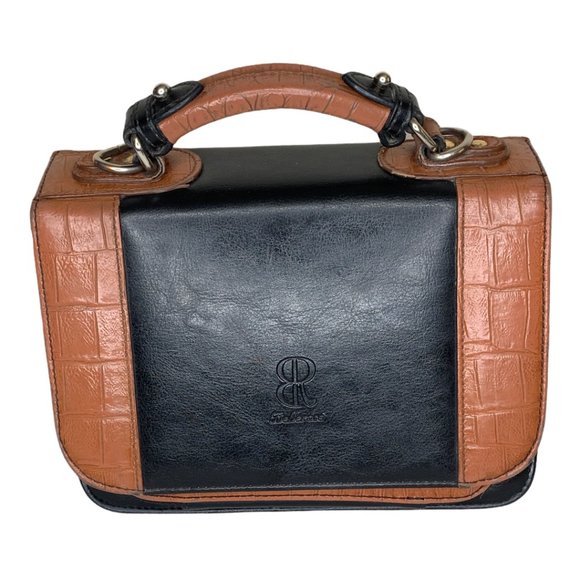 Belle Rose Leather Vintage Mini-Briefcase Handbag - Picture 13 of 13